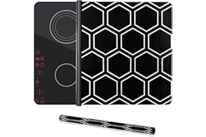 VEHOUKLI 61 x 53 cm - Grand tapis de protection en silicone pour plaque à induction - Tapis de protection multifonction antidérapant - Noir - Pour cuisinière à induction