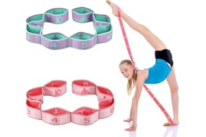 MisFun 2 Piezas Banda de Estiramiento de Yoga, Cinturón Elástico de Yoga, Banda Elástica de Yoga, Bandas de Resistencia Elásticas, para Yoga, Danza, Gimnasia, Ejercicios de Estiramiento