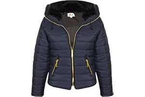 A2Z 4 Kids Enfants Filles Veste Élégant Rembourré Puffer Bulle Faux Fourrure Collar Matelassé Chaud Épais Manteau Vestes Âge 3-13 Ans