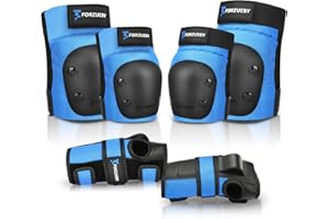 Forzueby Knieschoner, Ellbogenschützer und Handgelenkschützer für Erwachsene&Kinder Protektoren Set, 6 in 1 Schutzausrüstung zum Inliner Skaten, Skateboarden, Scooter Fahren, BMX usw.