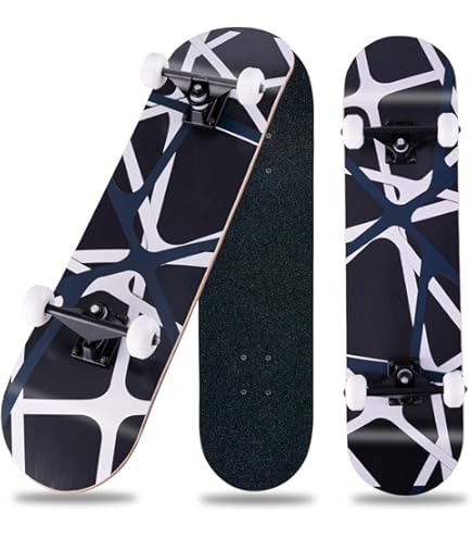 WHOME Pro Skateboards complete for adults/kids girls/boys beginners/professionals - 79 x 20 cm standard 8-gang alpine maple deck ABEC-9 incl. T-tool (Urban