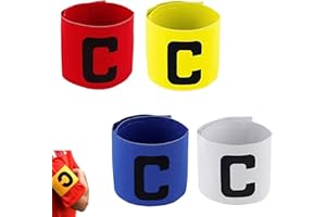 WQEDVN 4 PCS Captains Armband, Captains Armband Kids, Kids Captain Armband Football, Captain Armband Football, For All Sports Events Clubs Teams Pack of 4, for kids(Blue/Red/Yellow/White)