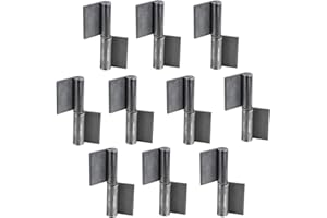 Gedotec Scharniere zum Anschweißen | 10 Stück - Anschweißband für Metall-Türen | Anschweißscharnier Höhe 50 mm | DIN rechts | Schwerlast-Scharnier für Gartentor & Maschinen | Torband für Stahl-Tore