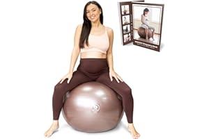 BABYGO Ballon d'exercice Enceinte Ball Bureau Enceinte Yoga Pezziball | Comprenant Un Livre de Grossesse pour l'accouchement et la Remise en Forme