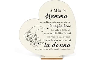 SERENEGLOW Idee Regalo Mamma Compleanno Regalo Natale Compleanno Regali Ornamenti Decorativi per La Regali per La Natale Genitori Festa della Mamma Tavola di legno Piastra di legno a Forma di Cuore