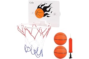 CYFIE Mini panier de basket-ball avec balles et pompe, panier de basket-ball avec ventouse, pour bureau, chambre, salle de bain ou toilettes