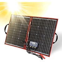 DOKIO 100W 18V Faltbar Solarmodule(54*73cm,2,7kg) Monokristalline(Hohe Leistung) +Solar Controller (Lcd-Anzeige + 2 Usb…