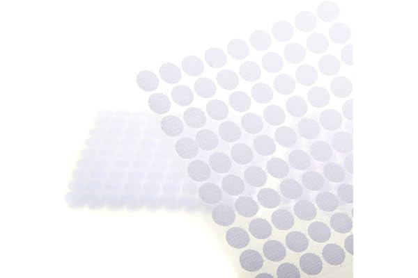 TUKA 450 Paires 10mm Cercles avec Crochets et Boucles Auto-adhésifs, 900 Capsules Monnaies Arrière Hook & Loop Pastille Adhésif, Autocollantes Points Arrière Dots Coins, blanc, TKB5025 white