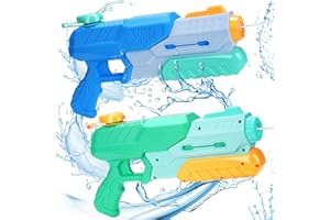 Profiwoab 2 Pack Pistolet à Eau Adultes de Grande Capacité pour Enfants, Grand Pistolet à Eau de Longue Portée,Jouet de Combat Aquatique pour la Partie Extérieure de Piscine, Parc d'enfants