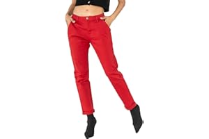 Nina Carter J250 Pantalon Chino pour Femme Confortable Taille Haute Coupe ajustée en Coton Stretch Élégant