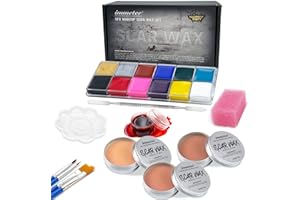 IMMETEE Maquillage Halloween Effets Speciaux, Visage Corps Peinture, 12 Couleurs Palette De Maquillage De Fête, Faux Sang, Non Toxique, Pour Halloween, Noël, Soirées à Thème, Pâques, Pour Enfant, Adulte.