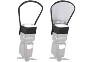 Anwenk Flash Diffuser Light Softbox Two-Sides Silver White Reflector for Canon Nikon Speedlite Vivita Sunpack Nissin Sigma Sony Pentax Olympus Yongnuo Flash (1 Piece)