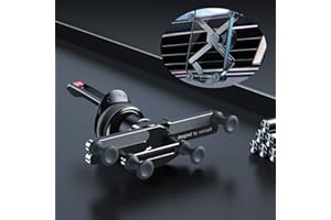 OATSBASF Uchwyt samochodowy na telefon, uchwyt na telefon bez użycia rąk, uchwyt samochodowy Gravity Air Vent, odpowiedni do telefonów komórkowych poniżej 7 cali (X03-czarny)