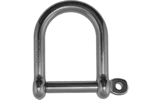 US STAINLESS Stainless Steel 316 Wide D Shackle