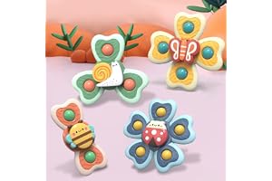 Nyfödd BPA-fria Sugkopp Barnstol Lek, 4 Stycken Spel Bad Spinner Baby Presenter för Nyfödd Amning Bad Resa Baby Shower