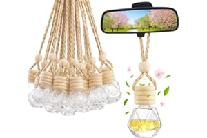 PARFUMLISM 30 pièces Diffuseur Suspendu de Voiture, 8ml Bouteilles de Parfum en Verre Rechargeables. Désodorisant et Pendentif pour Huiles Essentielles. Parfait pour Aromathérapie et Décor de Rétroviseur
