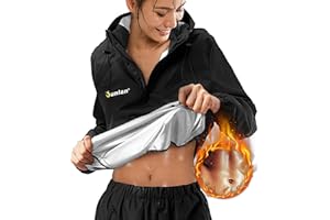 Junlan Sauna Suit for Women Sweat Sauna Pants Sweat Jacket Gym Workout Vest Sweat Suits for Women