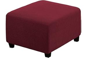 AQIGR Copri Pouf Quadrato Elasticizzato 80x80 Copri Ottomano Quadrato Copri Sgabello Copri Pouf poggiapiedi Quadrato Copri Sgabello Fodera per poggiapiedi (Color : D)