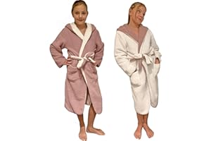 HOMELEVEL Dziecięcy szlafrok kąpielowy z kapturem dla chłopców i dziewczynek Sherpa dwustronny szlafrok poranny