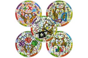 SuperStickers Maths Sparkling Variety Pack. Pack of 125 x 28mm Stickers.
