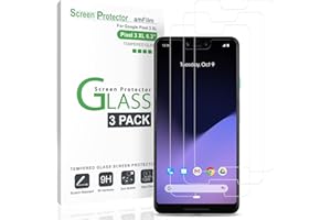 amFilm Ochronna Film dla Pixel 3 XL (3 Sztuki), Szkło Hartowane Screen Protector dla Google Pixel 3 XL (2018)