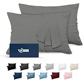 Dreamzie Pillowcases (Set of 2) - for Pillows 50 x 70 cm, Anthracite Grey, Microfibre (100% Polyester) - Quality Cushion Cove