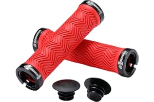 Boenoea Impugnature per Bicicletta con Doppia Chiusura, del Manubrio della Bicicletta,Impugnature Antiscivolo per Mountain Bike con Serratura in Alluminio Manopole MTB BMX