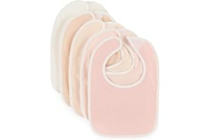 Bieco Ella Lot de 5 bavoirs imperméables en tissu éponge avec fermeture Velcro pour nouveau-né et bébé Rose