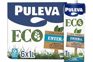 Puleva Leche Ecológica Entera Bio - Pack 6 x 1 L - Total: 6 L