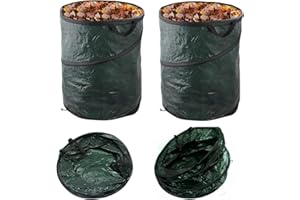 ADEPTNA Large 120L Heavy Duty Pop-Up Garden Waste Bag with Handles - Reusable & Strong Refuse/Rubbish Sack for Garden Clean up (PACK OF 2)
