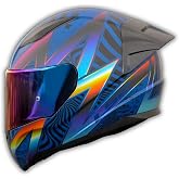 YYK LS2 Rapid 2 Race Optical Matte Blue-Purple Helmet &ndash; Polycarbonate Outer Shell, Multiple Size Options, Improved Ventilation, Buh
