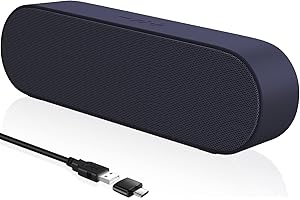 YYV Altavoces PC, Mini Barra de Sonido USB con Control de Volumen, Altavoces de Computadora para Computadora de Escritorio, Ordenador Portátil, Móvil, Tablet, Azul