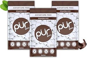 PUR Gum | Sugar Free Chewing Gum | 100% Xylitol | Vegan, Aspartame Free, Gluten Free & Keto Friendly | Natural Chocolate Mint Flavoured Gum, 55 Pieces (Pack of 3)