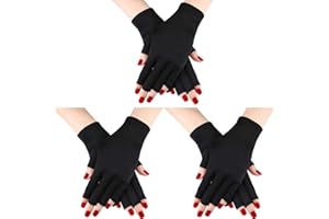 SYHOOD 3 Paires Gant de Protection UV Gant de Manucure en Gel Gants Anti UV sans Doigts Protégez Vos Mains des Lampe à Rayons UV Séchoir à Manucure (Color Set 1/ Ensemble de couleurs 1)