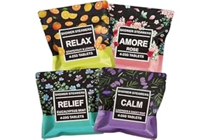 SONGVISON Doccia Spray Aromaterapia, 4Pcs Shower Steamers Gift Set, compresse Steam Spa per la stanchezza stress sonno, rilassante spray doccia rinfrescante per le donne regali Set