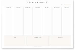 Scribble & Dot® A3 Weekly Planner Pad - 140gsm 52 Thick Pages | Desk Pad | Perfect Weekly Desk Planner Pad for Artists and Creators with Tear off Sections