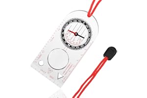 WLERTCOP Boussole Course Navigation, Scout Garçon Orientation Boussole Randonnée Légère avec Déclinaison Ajustable pour Expédition Lecture Carte Camping, Sport Plein Transparent Boussole Fluorescente