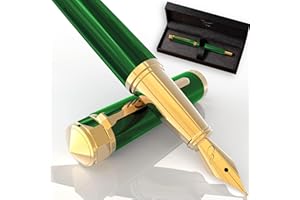 Ellington Pens Luxury Fountain Pen Set- Fountain Pens for Writing - Smooth Fine Nib - Includes Refillable Ink Converter, 3 Ink Cartridges [Black & Blue], Gift Box - Elegant Calligraphy