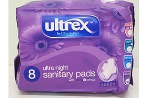 12 X PACKS ULTREX ULTRA NIGHT SANITARY PADS WITH WINGS by Ultrex