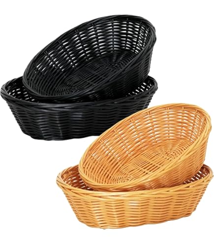 Panier de rangement en osier,4--Panier à fruits tissé en rotin, Mini