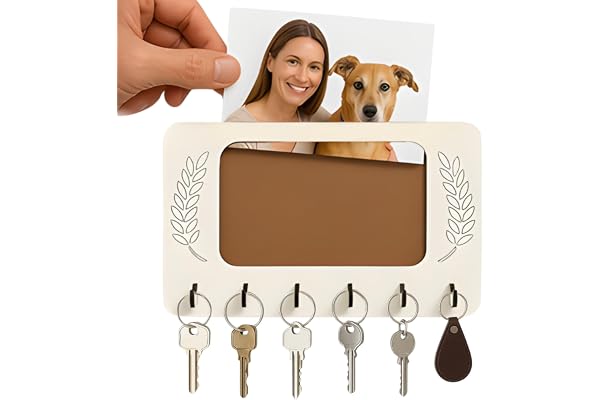 MoniDecor Porte clef Mural avec 6 crochets en Bois Boite a Clef Decorative Boite a Clefs Murale Support Clef Mural porte clef mural bois (Élégant)