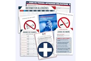 MCA GROUP Pack d'Affichages Obligatoires pour Restaurant (8 affichages)