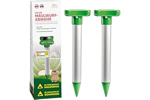 GARDIGO® Maulwurfvertreiber Solar 2er Set I Maulwurfschreck für den Garten I Maulwurfabwehr, Wühlmausvertreiber, Wühlmausschreck
