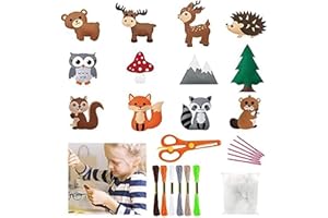Select Zone DIY Nähset Kinder Bastelset Kinder aus Filz für Kinder DIY Handwerk mit Stickgarn Plastiknadeln Füllwatte Schere