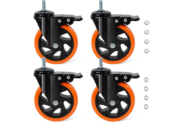 BAOLIHUI Hjul för möbler 125 mm tunga lasthjul M12 × 30 mm möbelhjul med broms styrhjul 700 kg belastning transporthjul