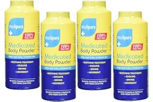 EUROPE CENTRE Medicated Body and Baby Powder - 100% Talc-Free Skin Protection and Soothing Relief, 4 Pack - Gentle, All-Natural Formula for All-Ages Care, Ideal for Sensitive Skin