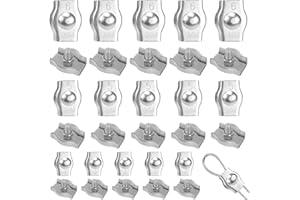 BOLOEST Clip di cavo singolo, morsetti di fissaggio in acciaio inossidabile 304, morsetti per cavo per tenda tenditore Clothesline fissa (M4, M5, M6)