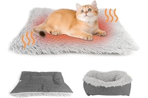 HIULLEN Selbstheizende Decke Katze Hunde, Weiches Katzenbett, Flauschig Selbstwärmende Katzendecke, Heizdecke Haustierbett Katzensofa, Waschbare Wärmedecke Katze für Katzen und Kleine Hunde(60*50CM)