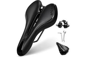 ‎SPGOOD SPGOOD Fahrradsattel Herren Damen Bequemer Breit Weich Gel Ergonomisch Fahrrad Sattel mit überzug & Schraubenschlüssel für Mountainbike MTB Trekking Rennrad Heimtrainer E-Bike Fahrradsitz 27 * 16cm