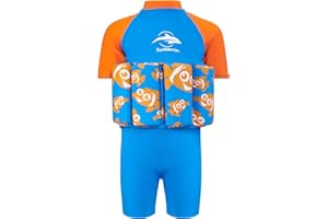 Konfidence Float suit - Traditional Kids Swimsuit for 1-5 Years with Adjustable Buoyancy/Removable Foam Floats - Super Soft,Flexible Lycra